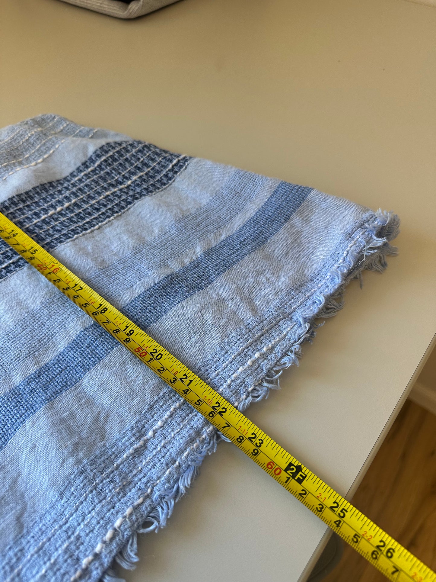 Bella Dahl Linen Blend Blue Textured Tank Top | Size Medium
