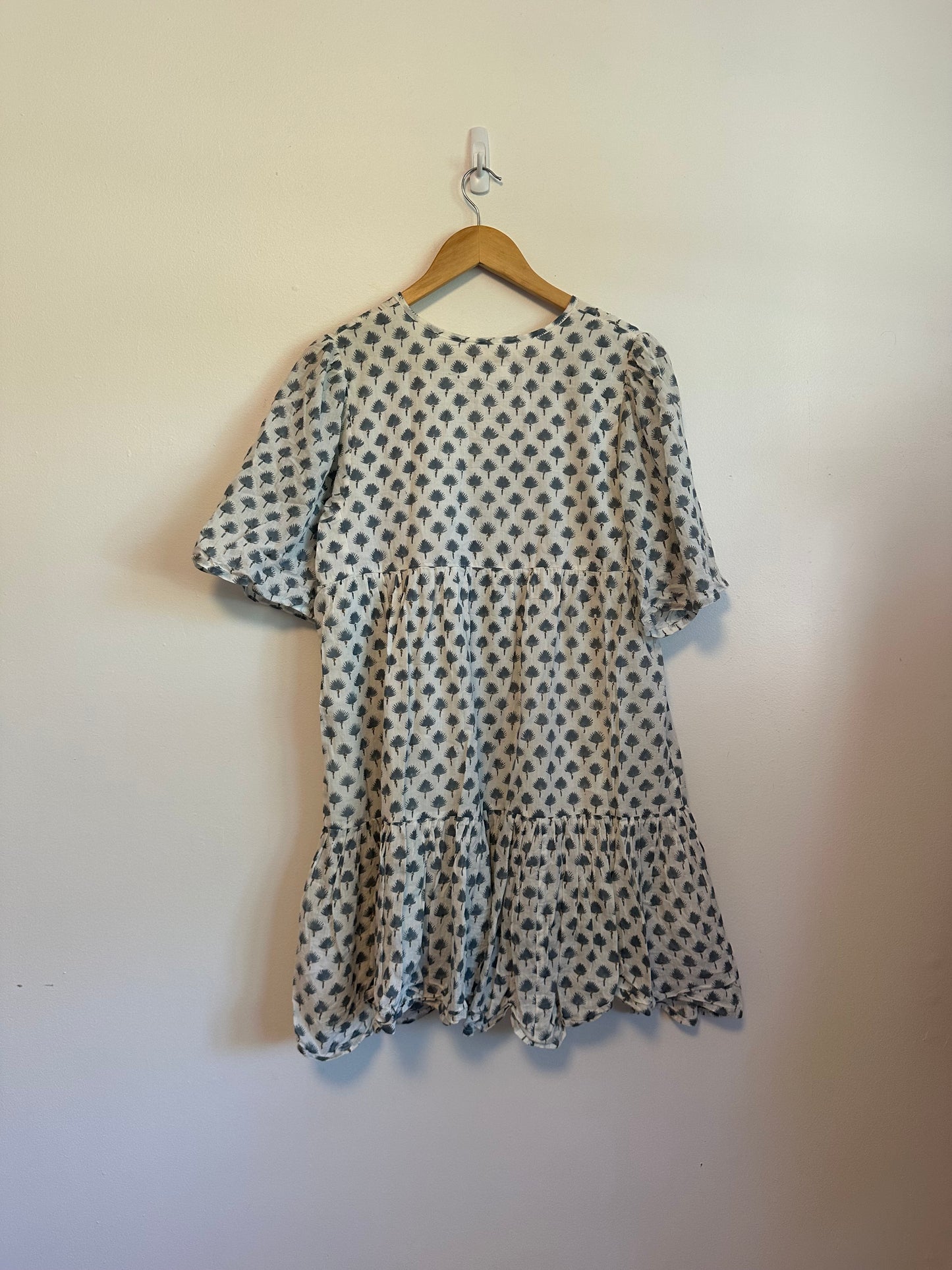 Emerson Fry India Collection Isla 2 Organic Cotton Block Print Tiered Mini Dress | XS/S