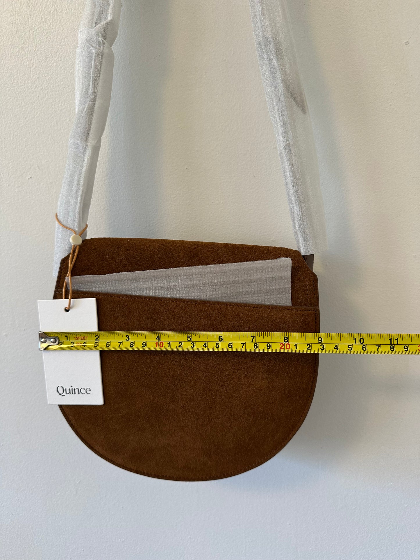 NWT Quince Italian Suede Saddle Bag in Whiskey Brown