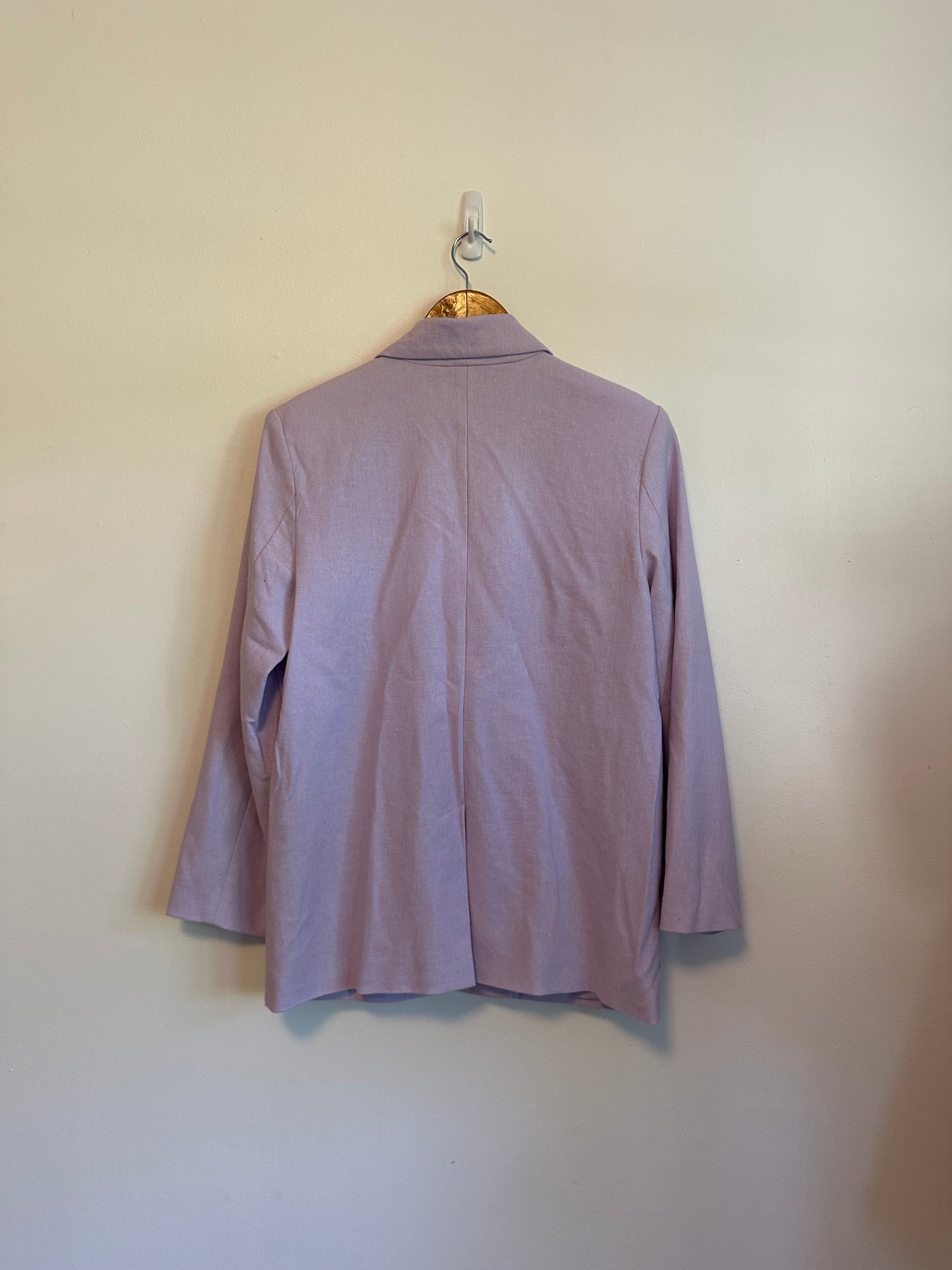 Old Navy Lavender Purple Linen Blend Double Breasted Blazer Jacket | Size Small