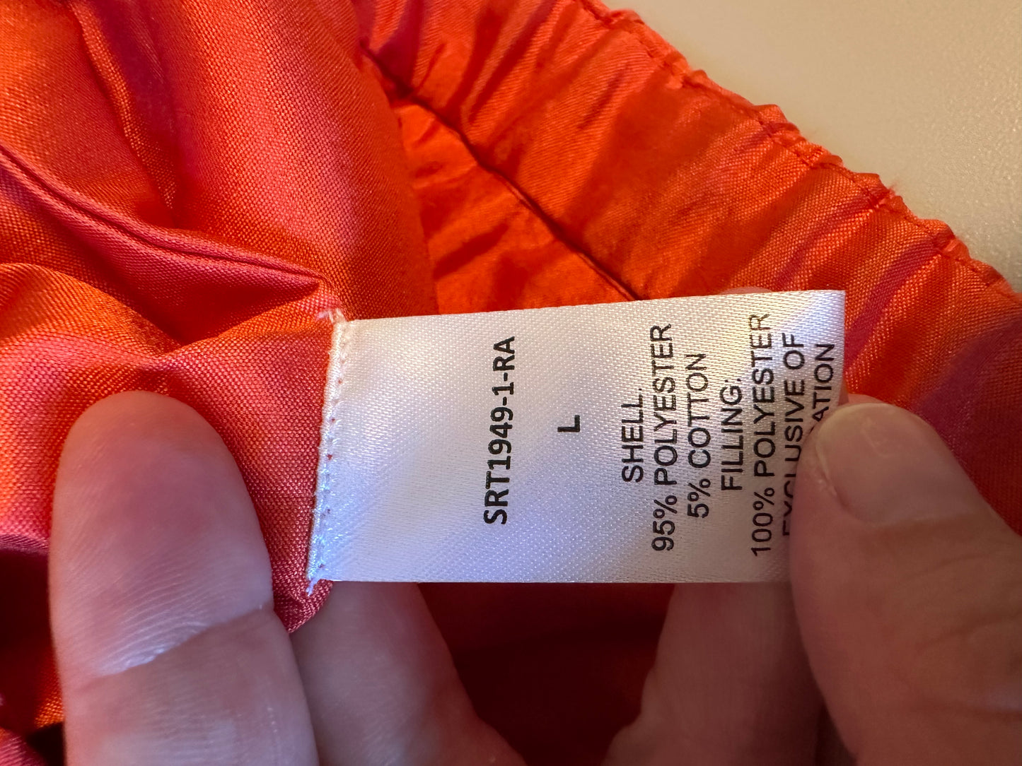THML Orange Quilted Floral Applique Bomber Jacket | Size Large