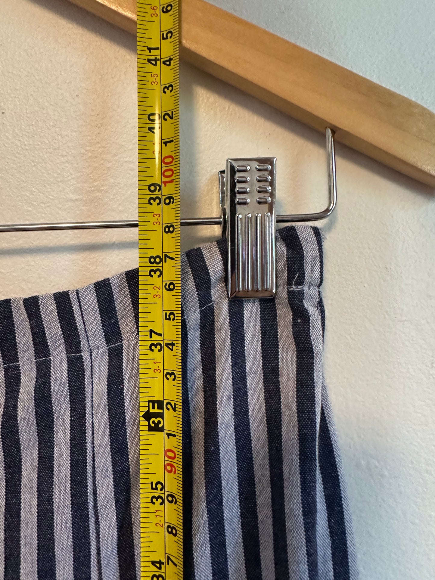 NWT Olivaceous Navy Striped Linen Blend Maxi Skirt | Size Small