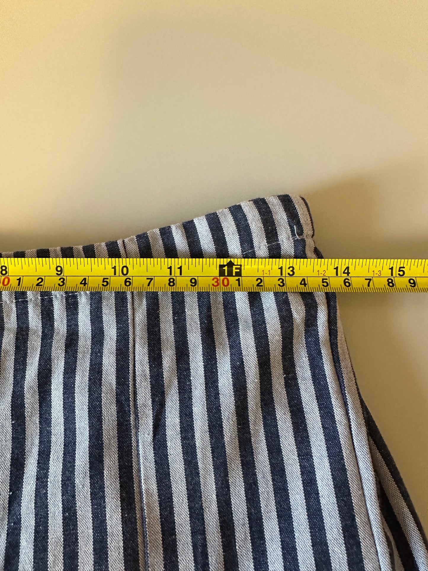 NWT Olivaceous Navy Striped Linen Blend Maxi Skirt | Size Small