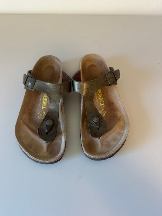 Birkenstock Gizeh Metallic Bronze Thong Sandals | Size 38