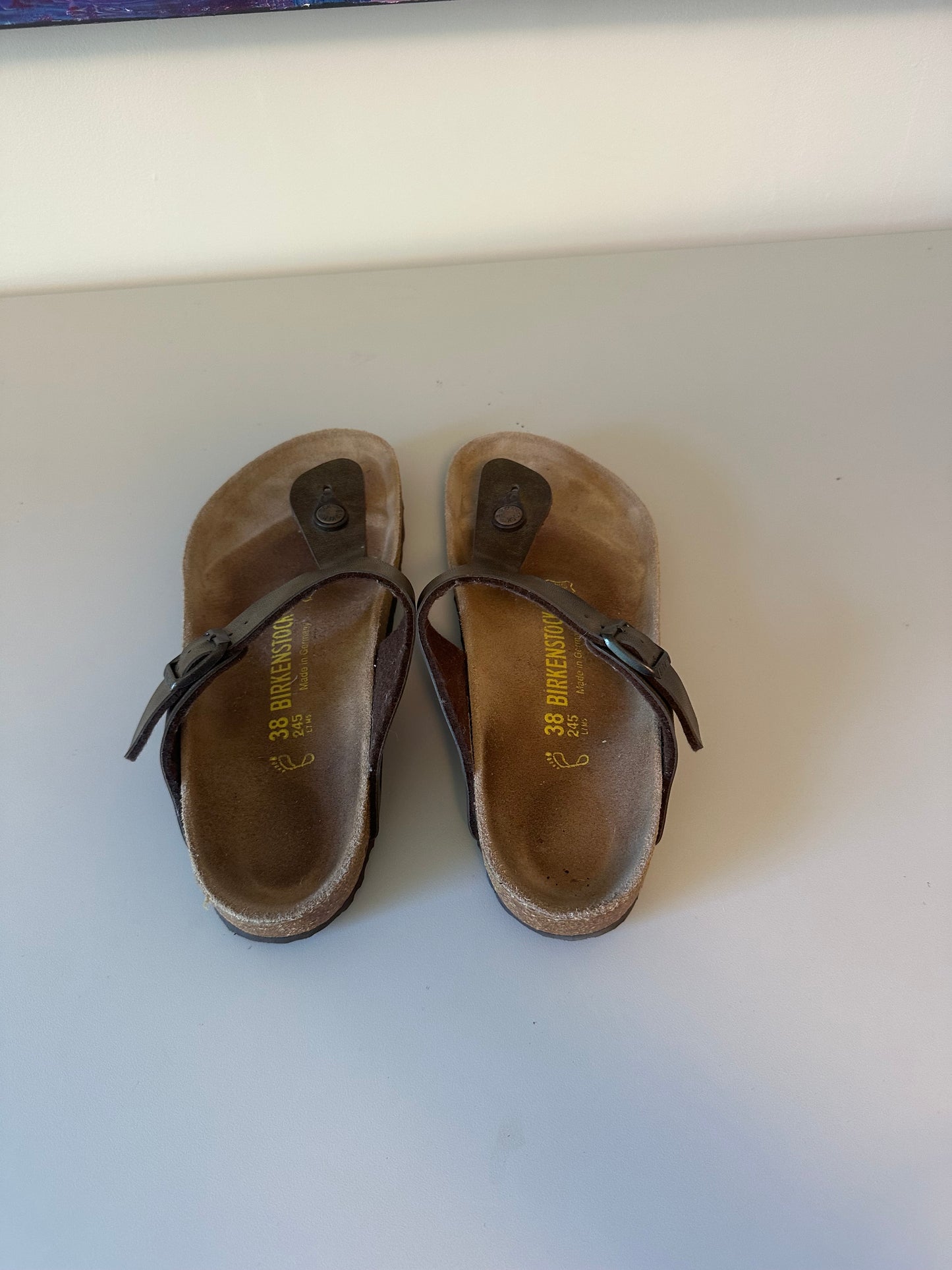 Birkenstock Gizeh Metallic Bronze Thong Sandals | Size 38