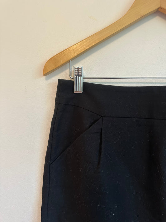 J. Crew The Pencil Skirt in Black Cotton Twill | Size 10