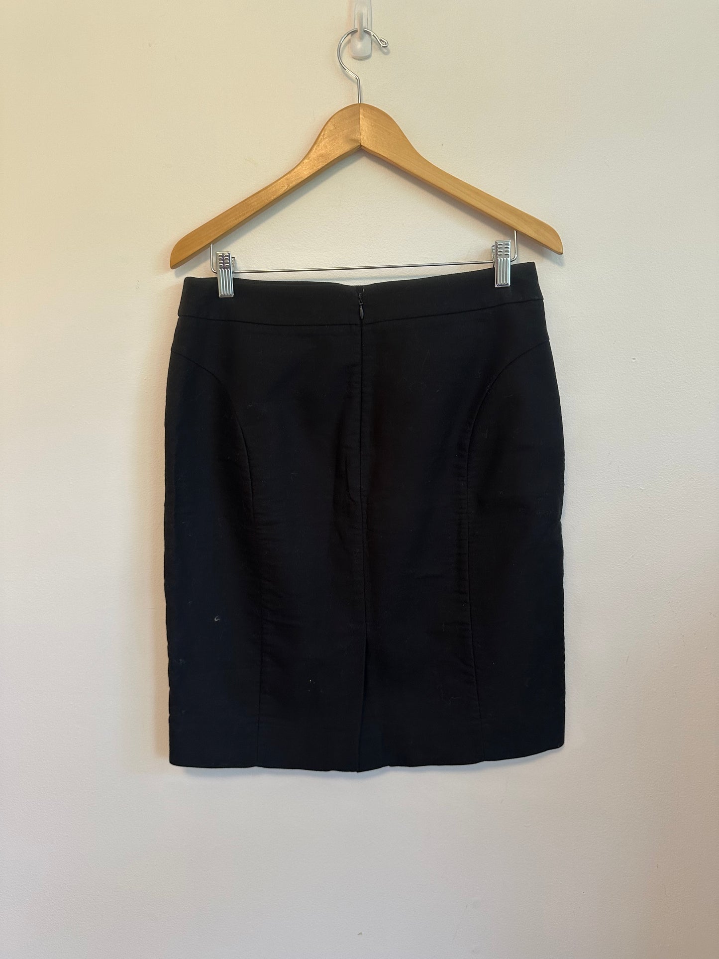 J. Crew The Pencil Skirt in Black Cotton Twill | Size 10