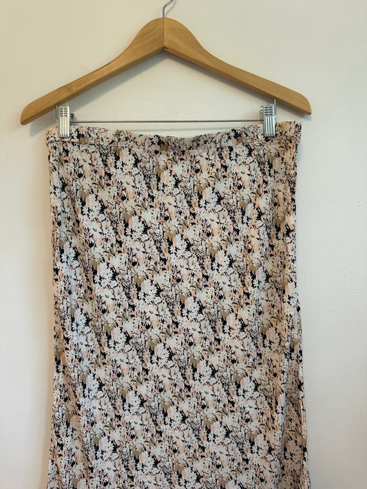 Gap  Elastic Waist Floral Midi Skirt | Size Large Petite