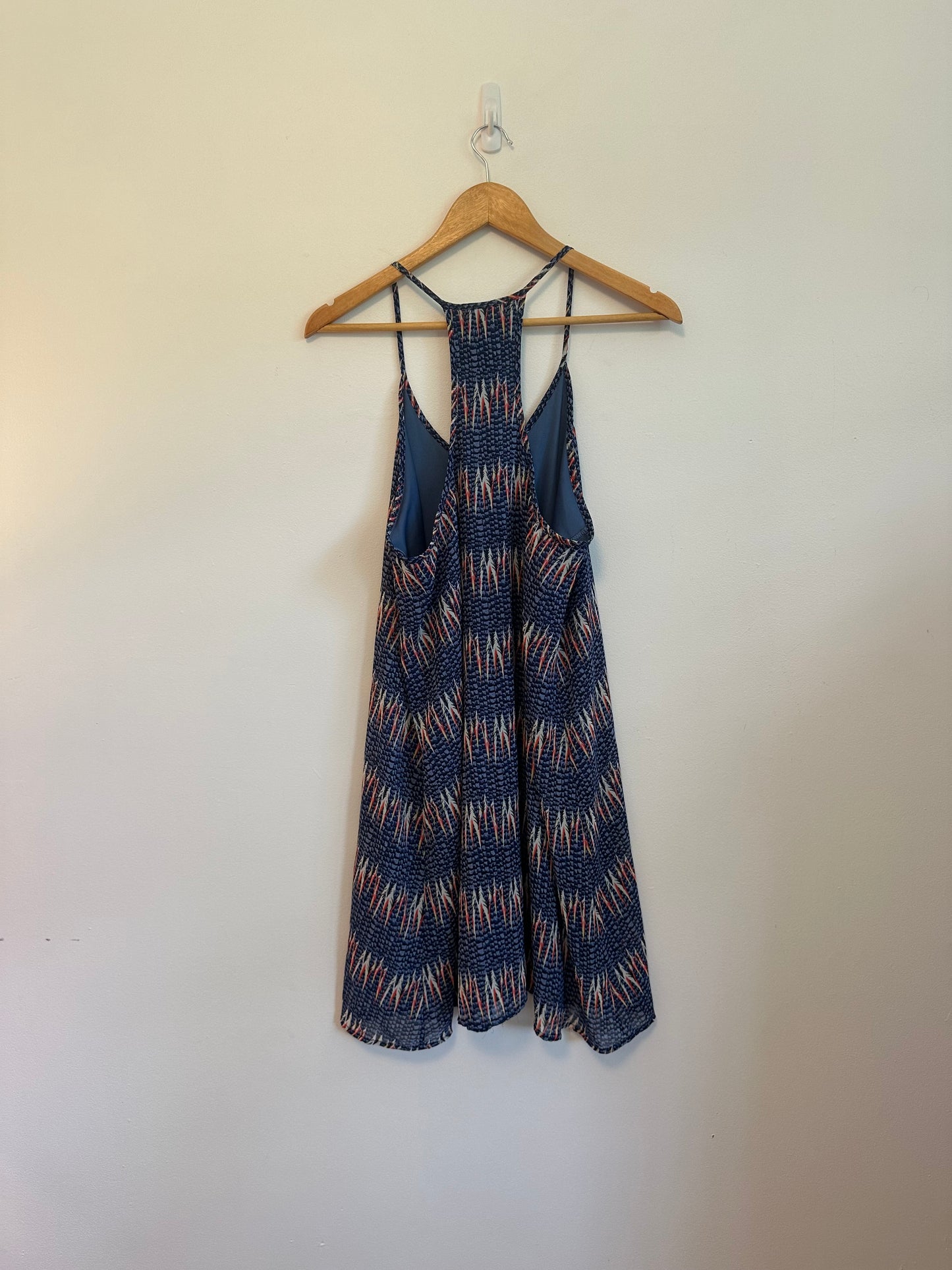 Lush Blue Geometric Racerback Mini Dress | Size Large
