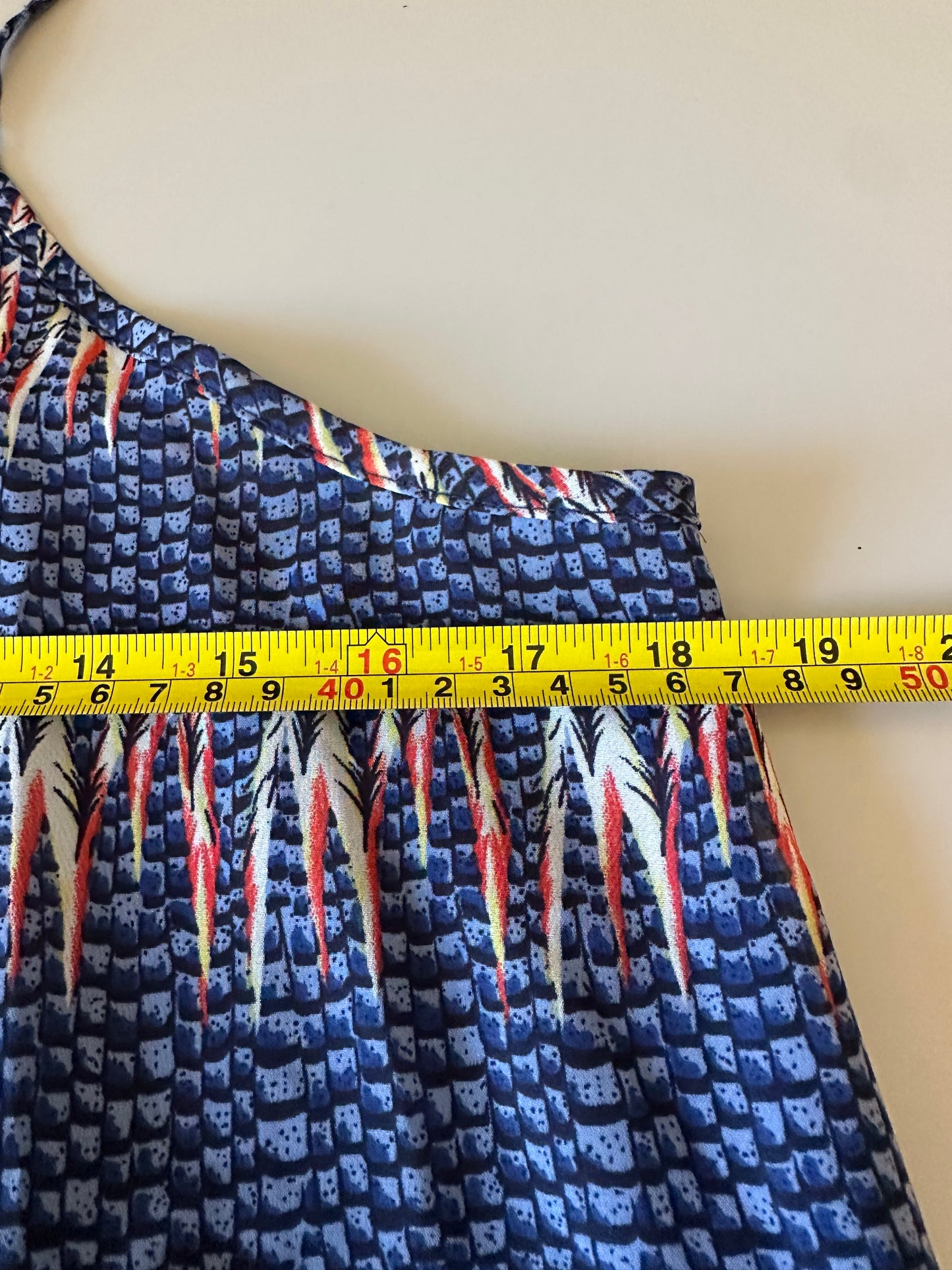 Lush Blue Geometric Racerback Mini Dress | Size Large