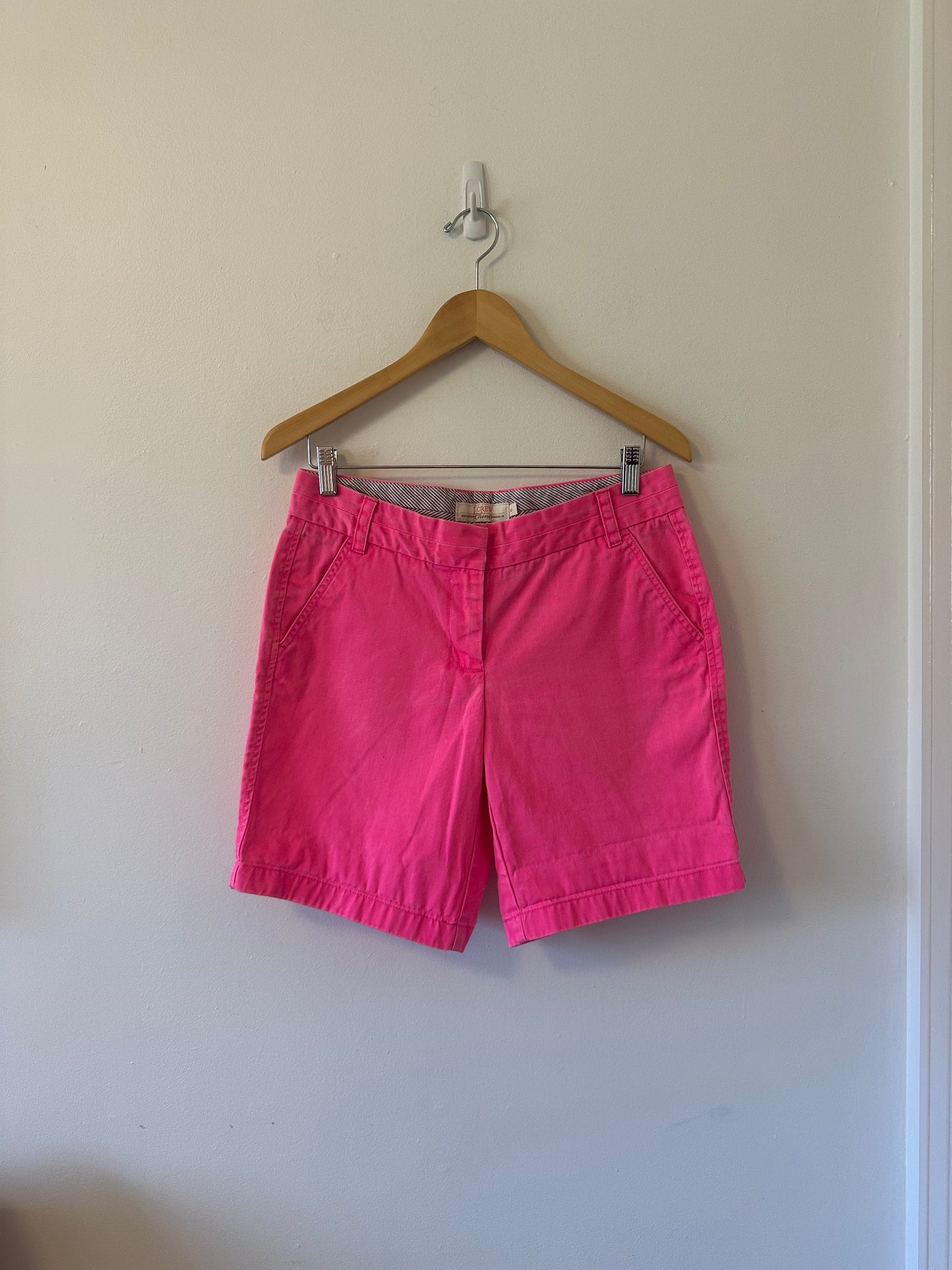 J. Crew Bright Pink Classic Chino Shorts | Size 6