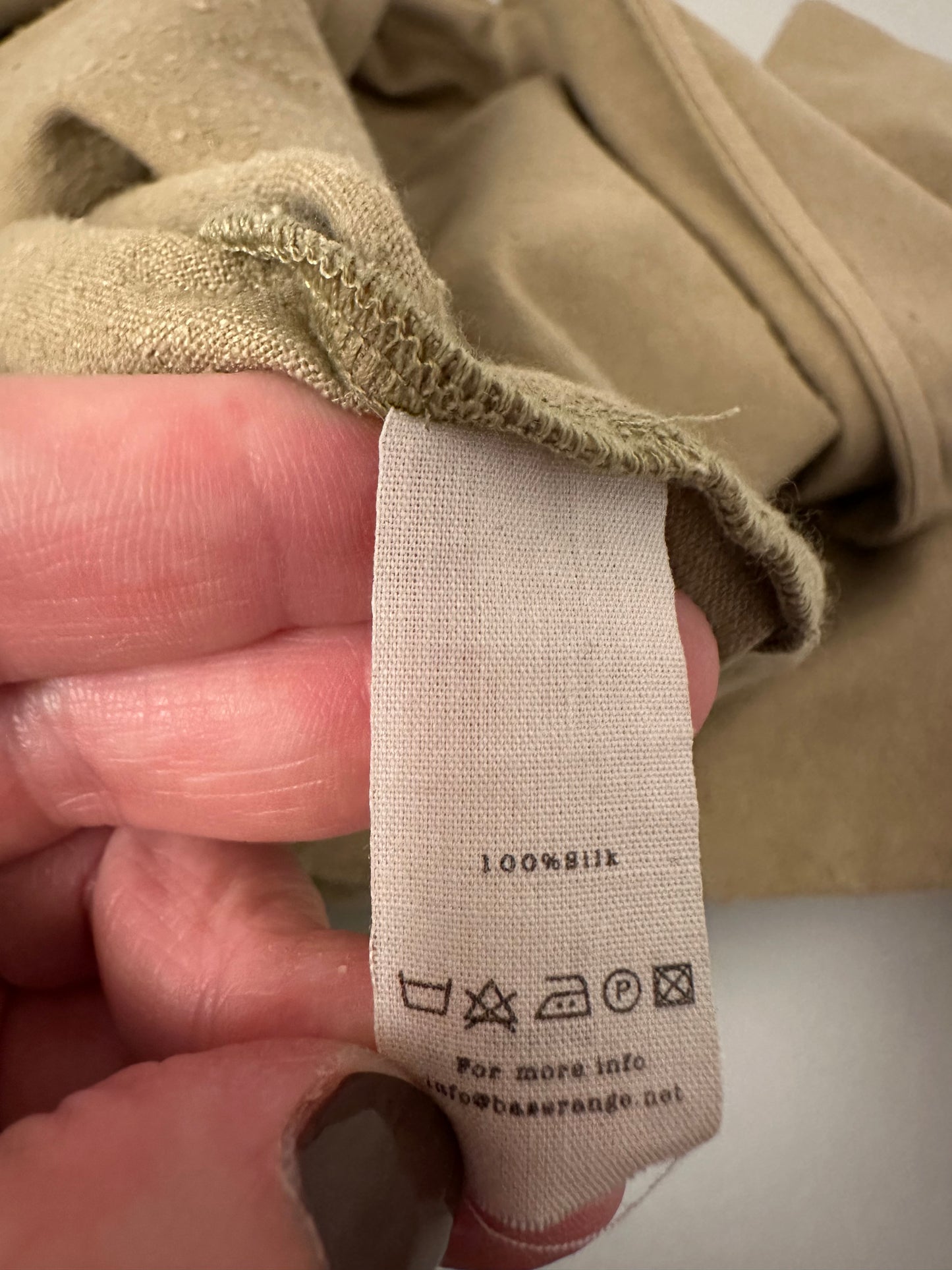 Baserange Dadar Silk Midi Dress in Nami Green | Size Small