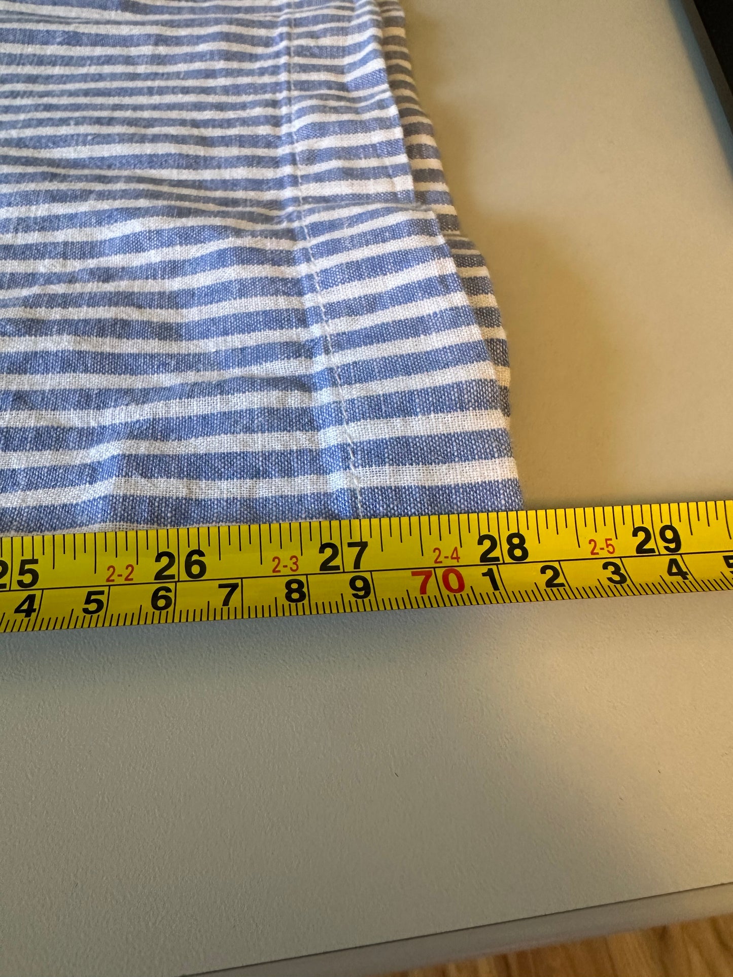 Beachlunchlounge Blue and White Striped Wide Leg Linen Blend Pants | Size Medium