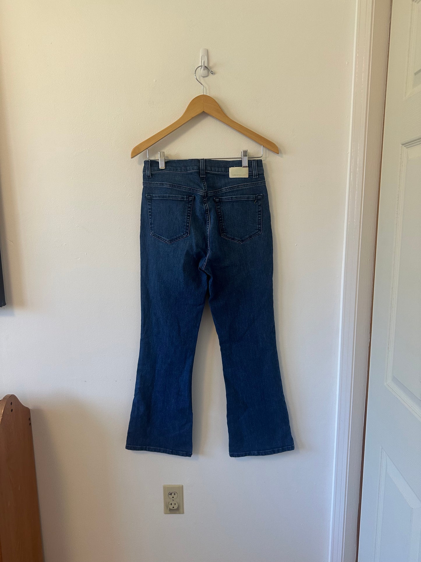 Current/Elliott Cropped Kick Flare Blue Denim Jeans | Size 28
