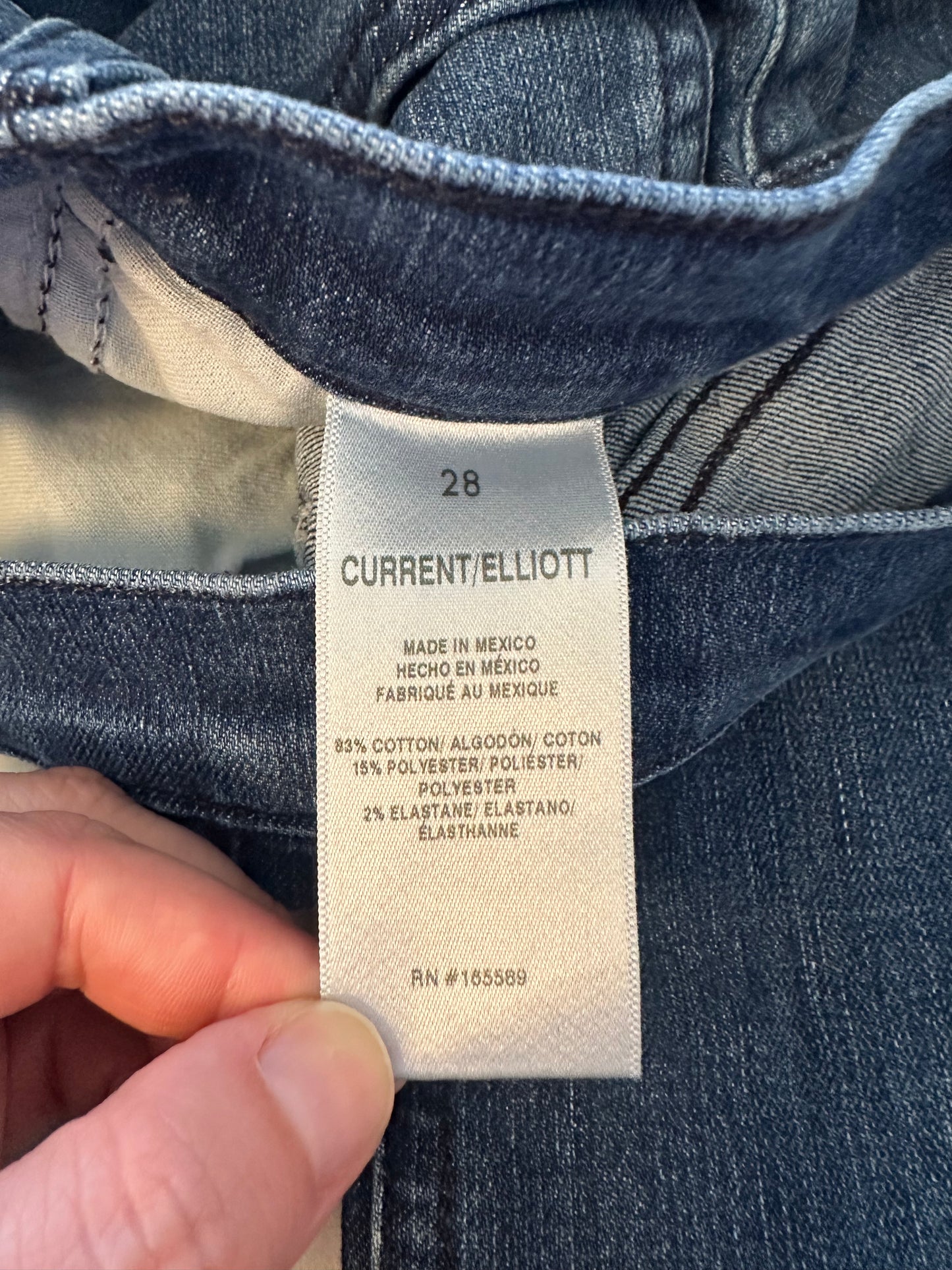Current/Elliott Cropped Kick Flare Blue Denim Jeans | Size 28