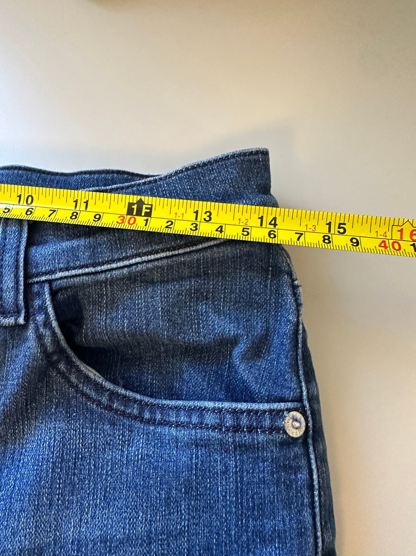 Current/Elliott Cropped Kick Flare Blue Denim Jeans | Size 28