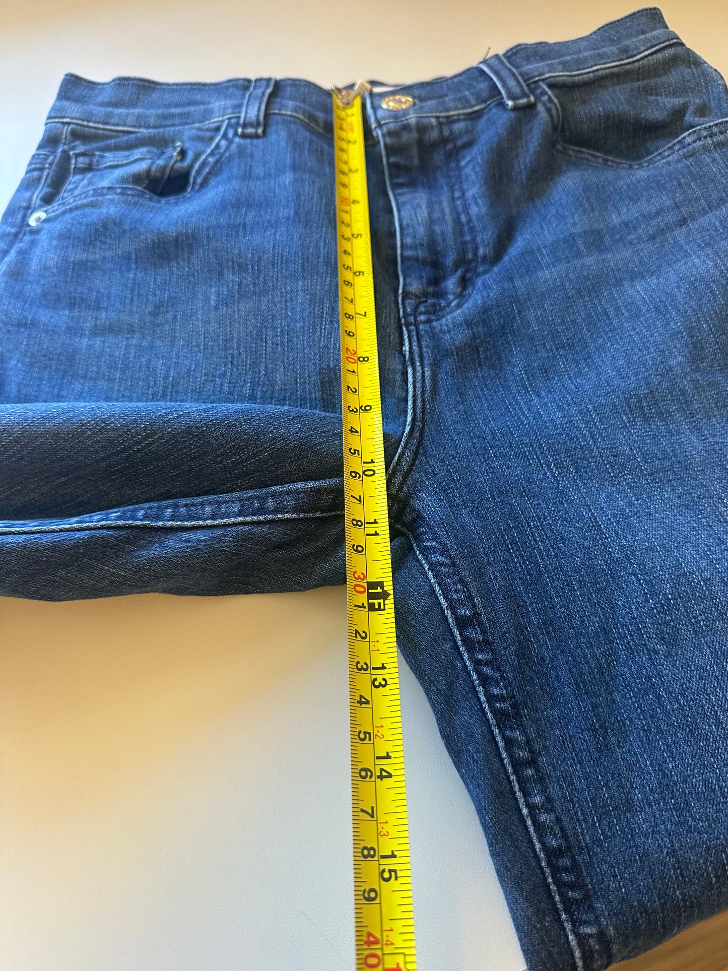 Current/Elliott Cropped Kick Flare Blue Denim Jeans | Size 28