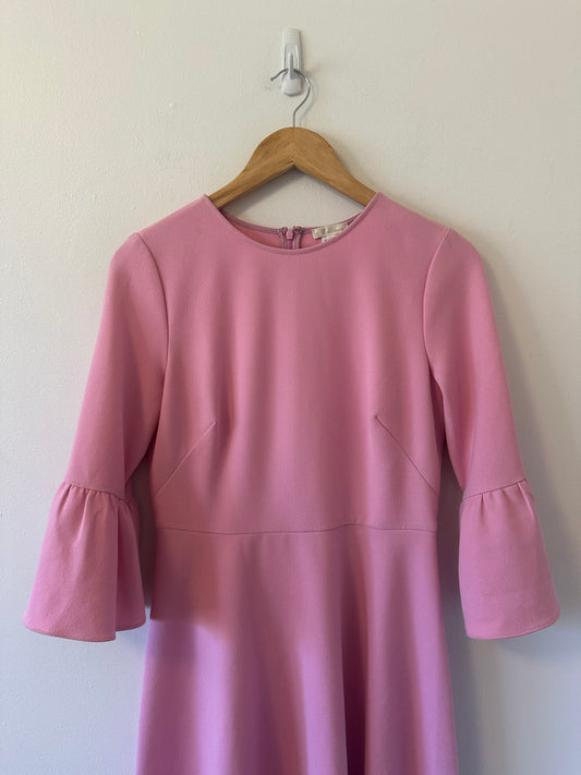 Shoshanna NWT Bubble Gum Pink Dara Crepe Bell Sleeve Dress | Size 6