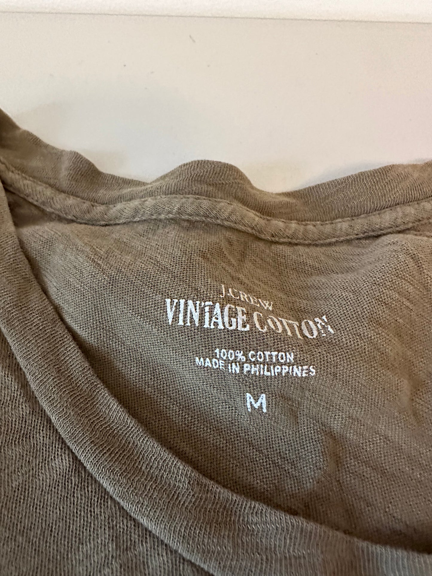 J. Crew Vintage Cotton T-Shirt I  Olive Green | Size Medium