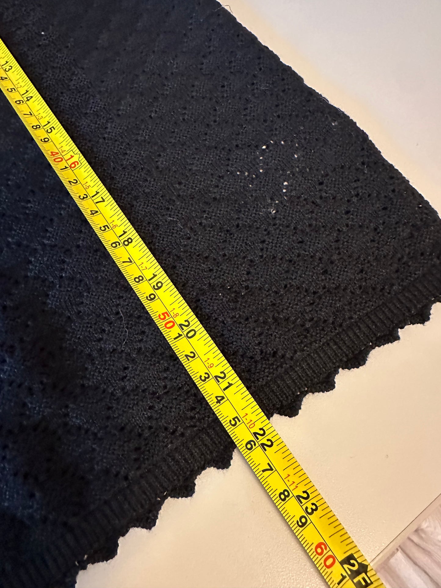 NWT Gap Black Pointelle Knit Henley Short Sleeve Linen Blend Sweater | Size Medium