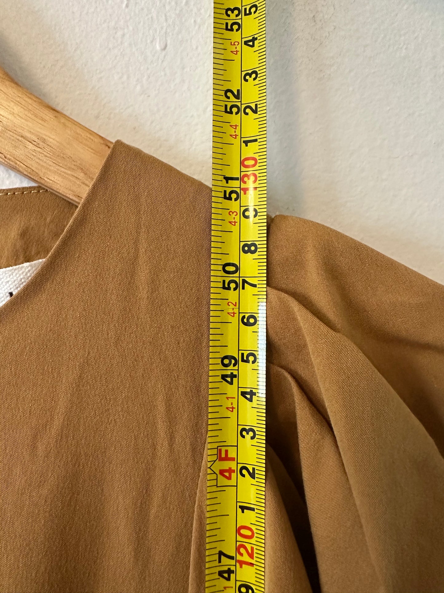 Mr Larkin Puff Sleeve Cotton Dress in Sierra Tan | Size Small
