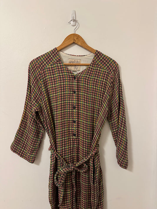 Ace & Jig Plaid Button Front Jumpsuit | Size Medium