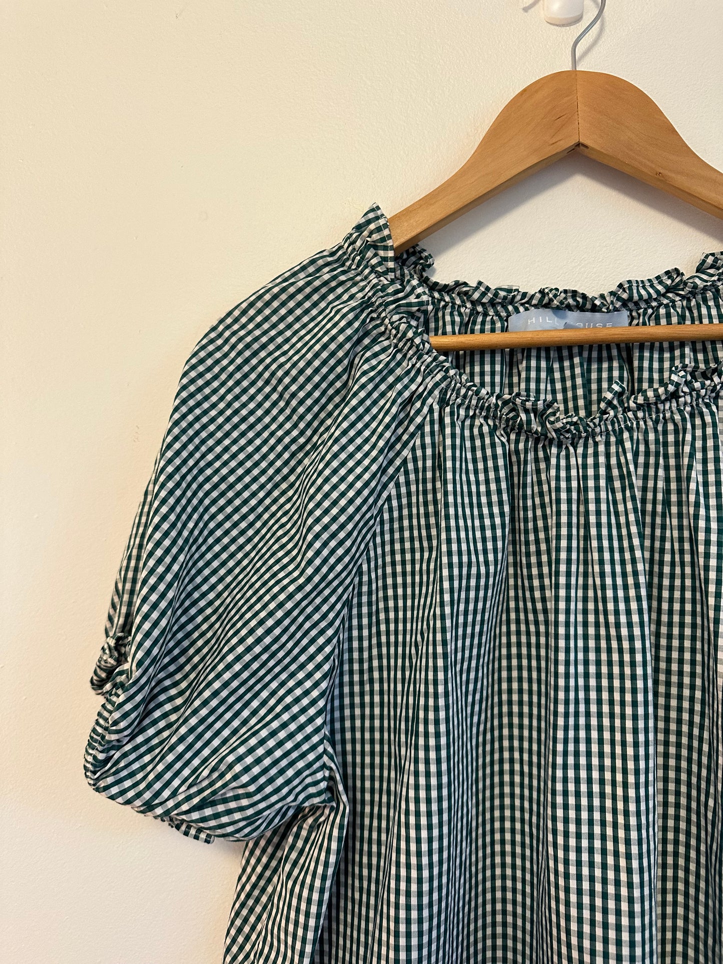 Hill House Home Athena Nap Dress in Cotton Green Gingham | Size XL