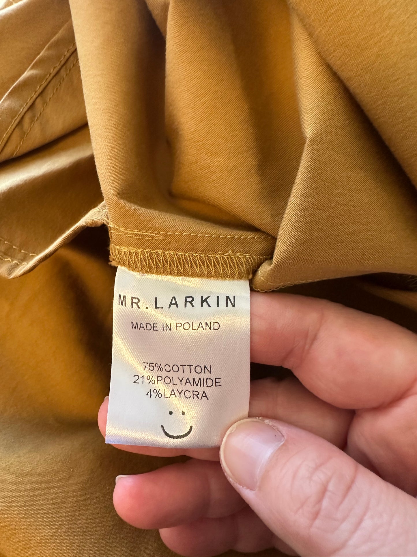 Mr Larkin Puff Sleeve Cotton Dress in Sierra Tan | Size Small