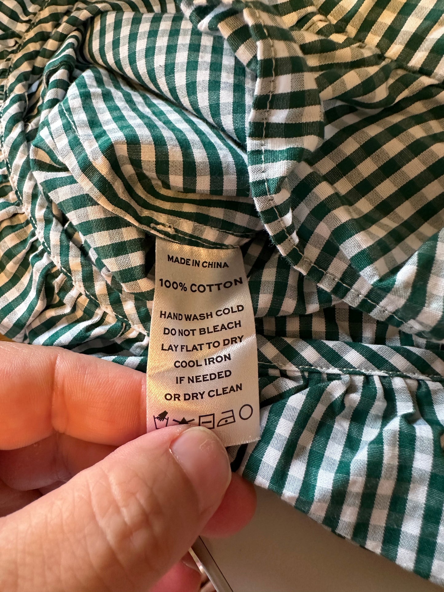 Hill House Home Athena Nap Dress in Cotton Green Gingham | Size XL