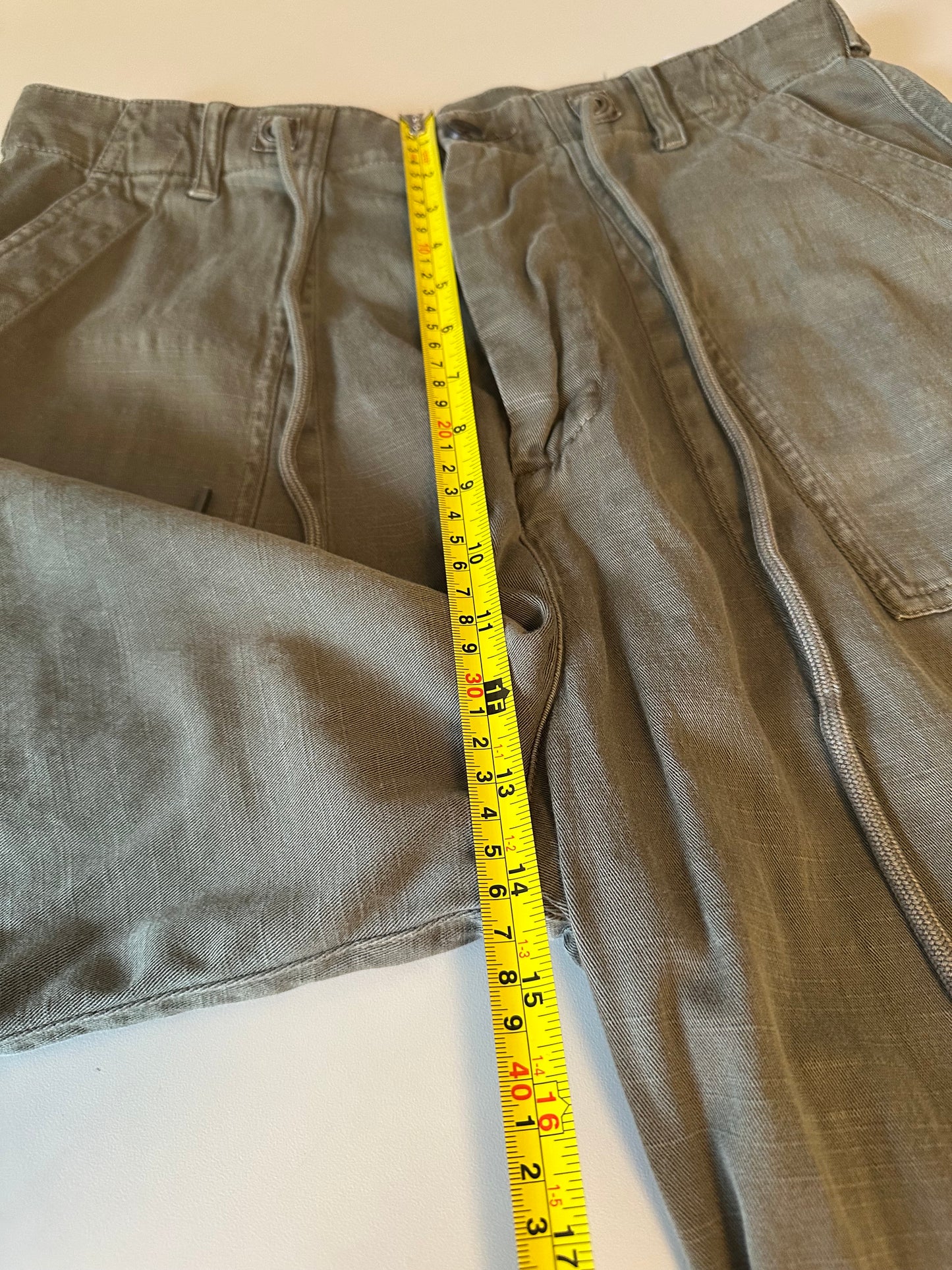 James Perse Oversized Military Pants in Olive Green | Size 26