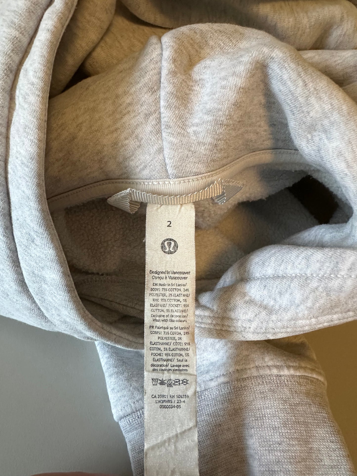 Lululemon Scuba Hoodie Pullover in Light Grey Heather | Size 2