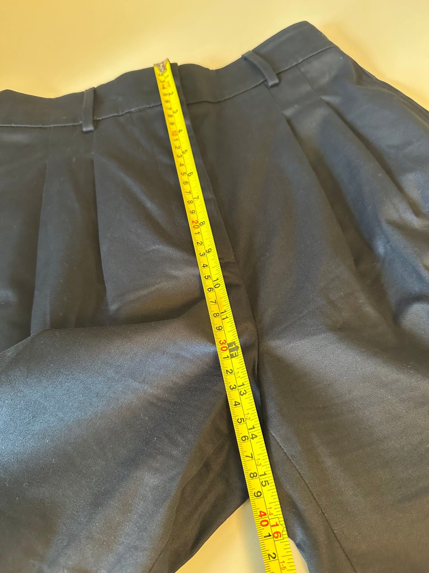 Banana Republic Navy Blue Pleated Wide Leg Cropped Trousers | Size 6 Petite
