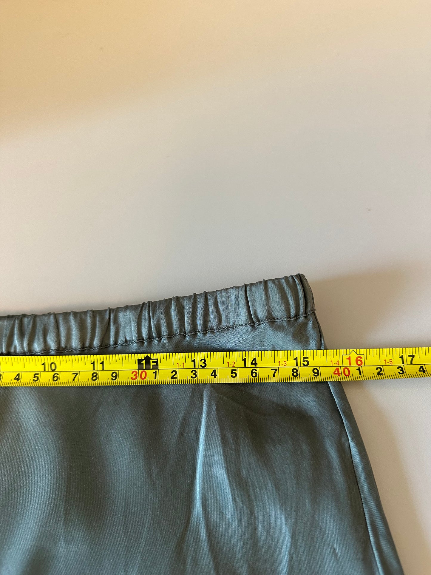 Young Fabulous & Broke Olive Green Satin Midi Slip Skirt | Size Large
