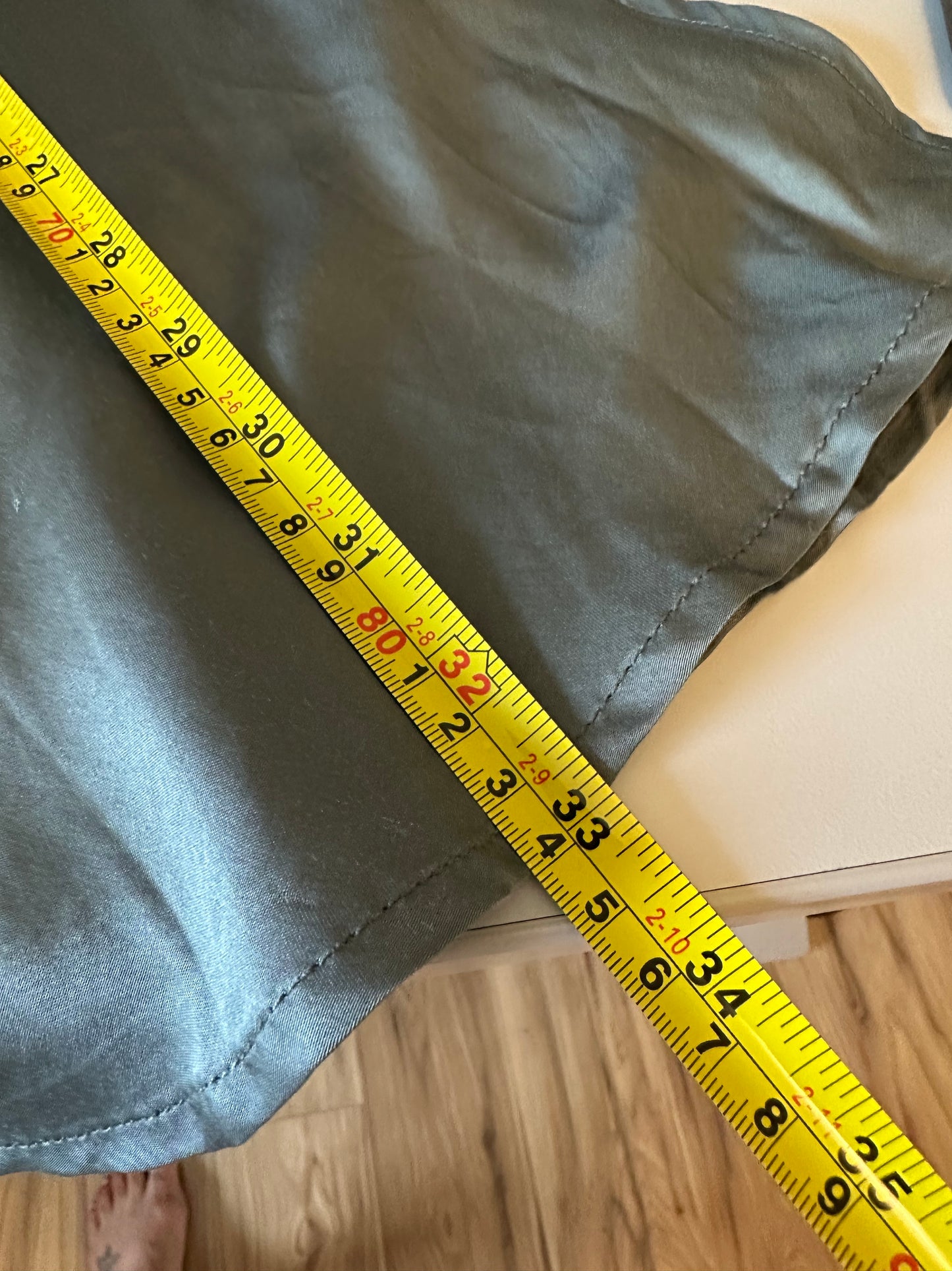 Young Fabulous & Broke Olive Green Satin Midi Slip Skirt | Size Large