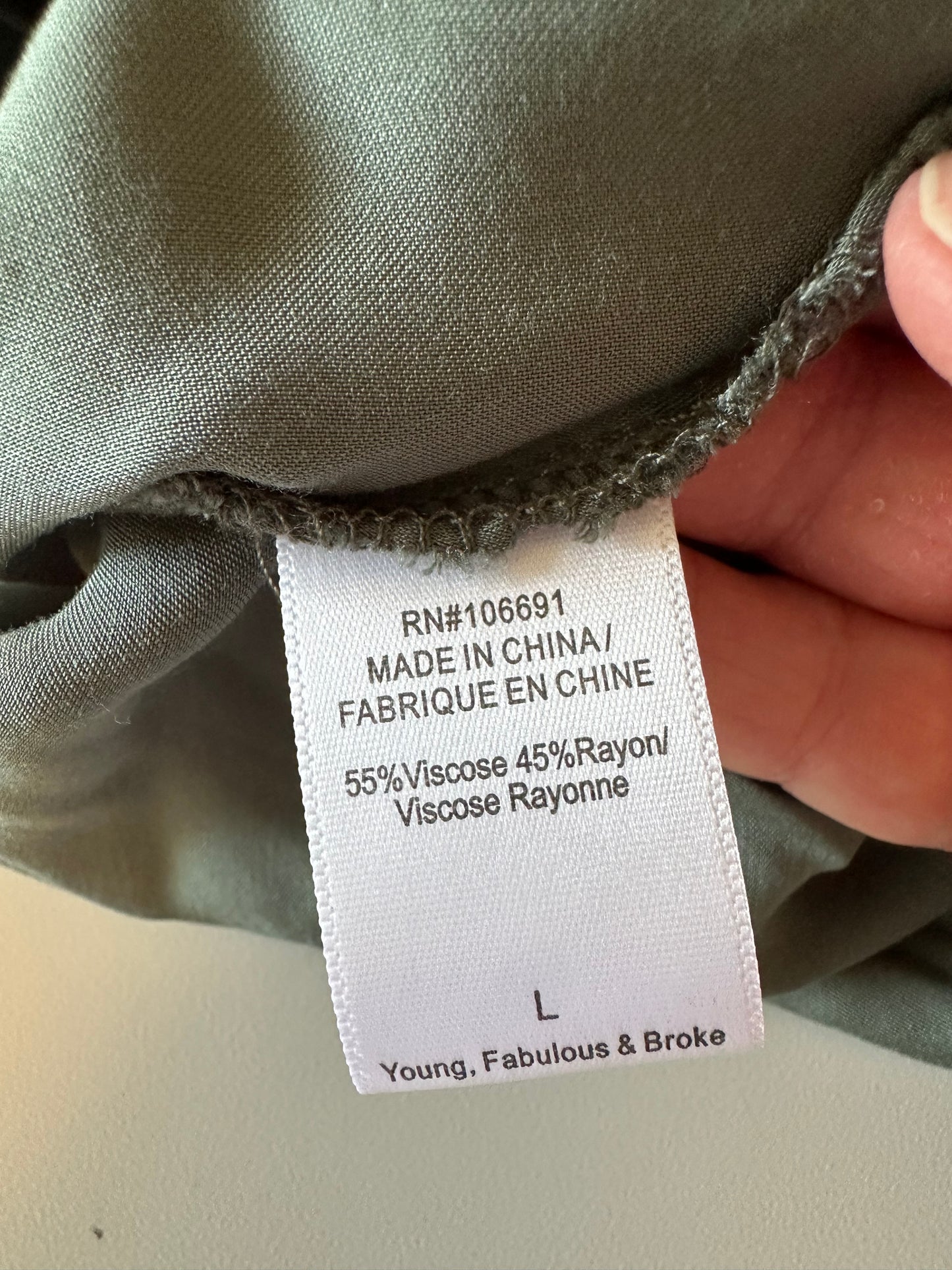 Young Fabulous & Broke Olive Green Satin Midi Slip Skirt | Size Large