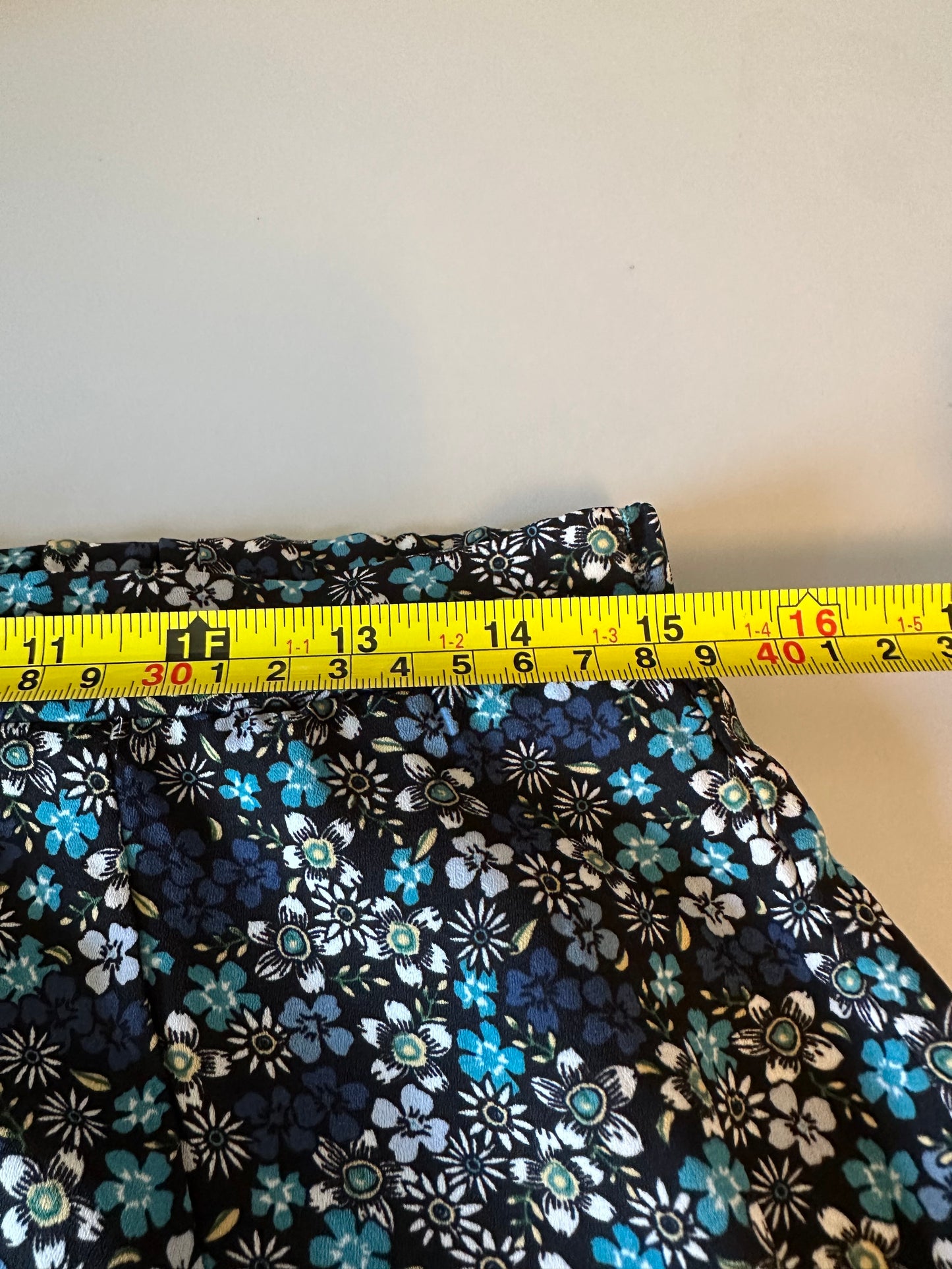 Max Studio Blue Floral Button Front Elastic Waist Midi Skirt | Size Medium