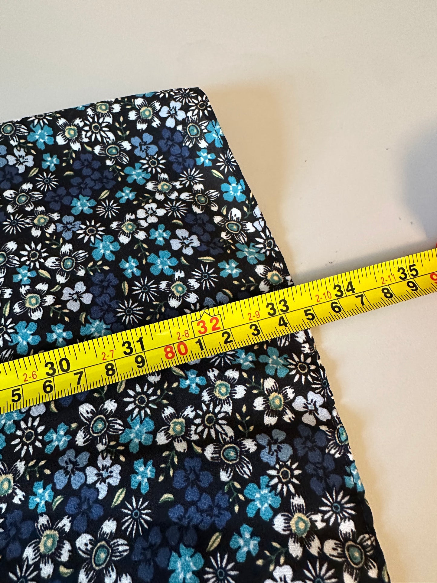 Max Studio Blue Floral Button Front Elastic Waist Midi Skirt | Size Medium