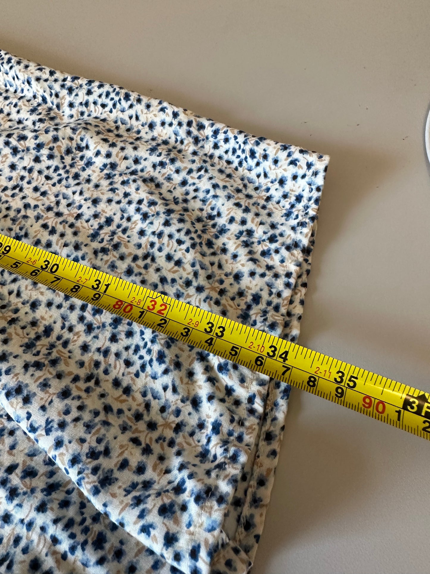 Old Navy Blue Ditsy Floral Smocked Waist Rayon Midi Skirt | Size Small