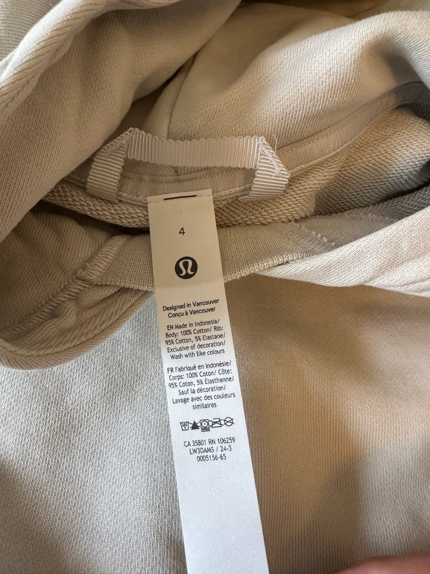Lululemon All Yours Cotton French Terry Hoodie in Light Gray | Size 4