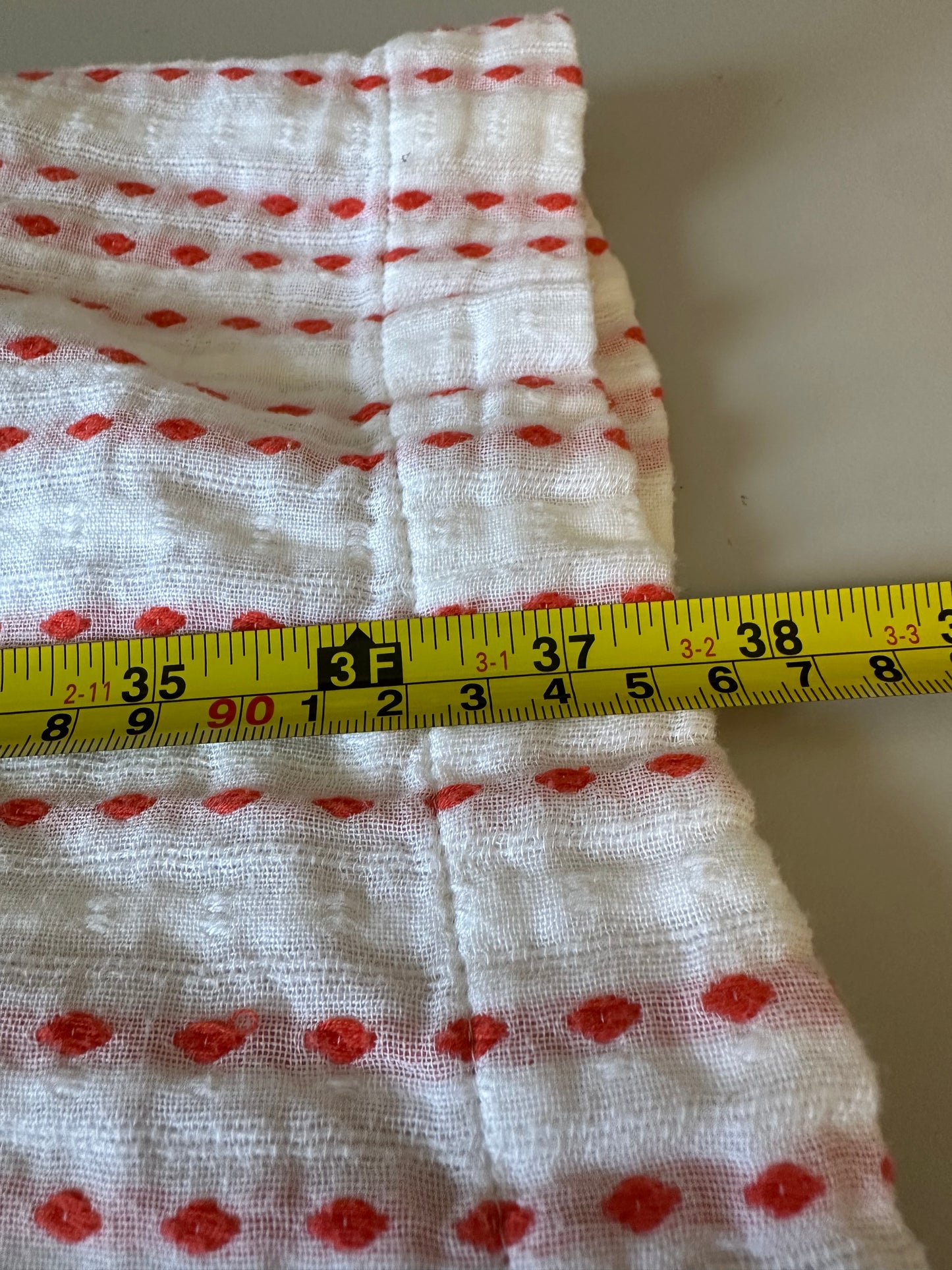 Lou & Grey Red and White Embroidered Gauze Sleeveless Shift Dress | Size Medium
