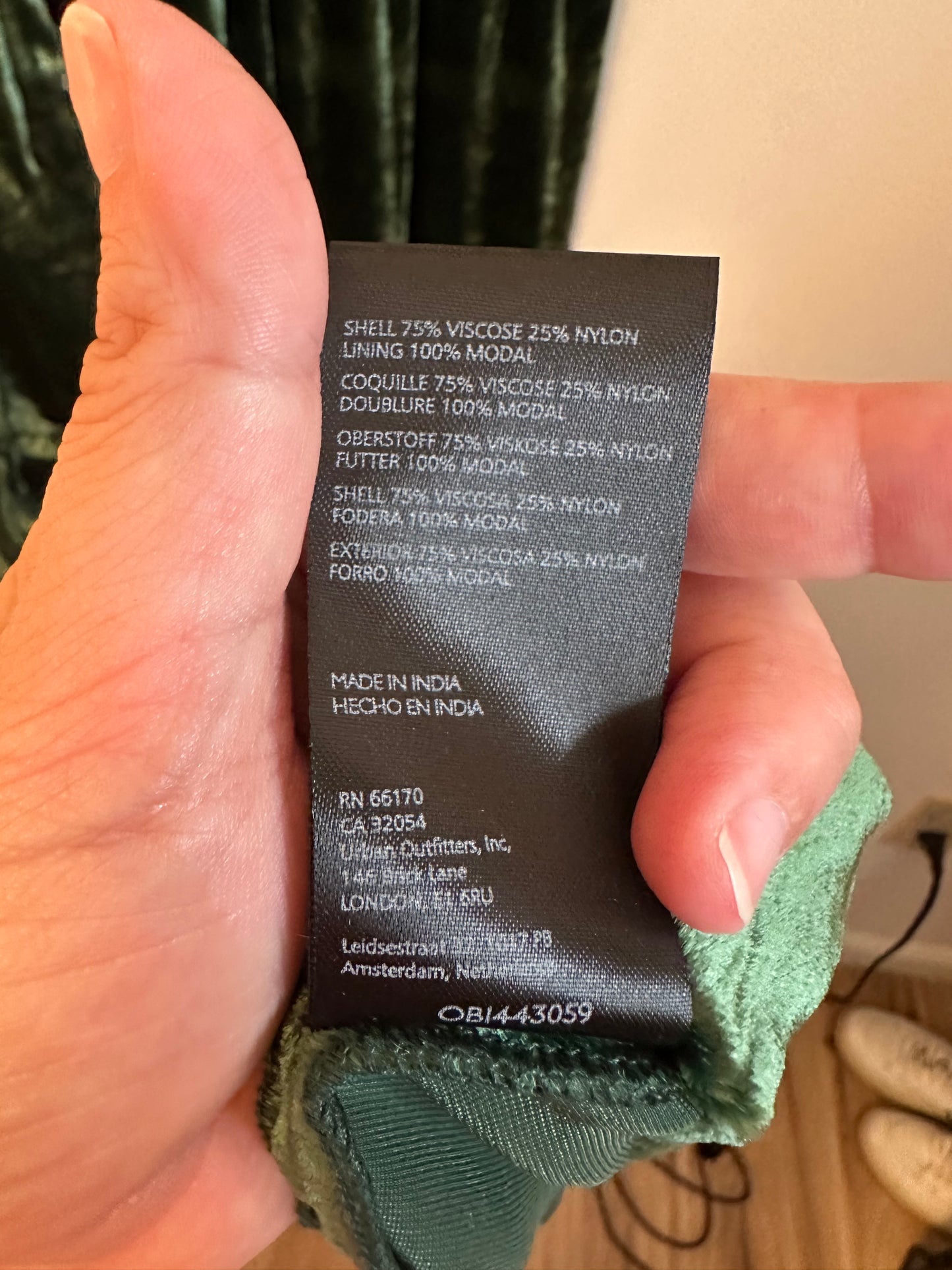 Anthropologie Green Crushed Velvet Smocked Maxi Dress | Size Medium