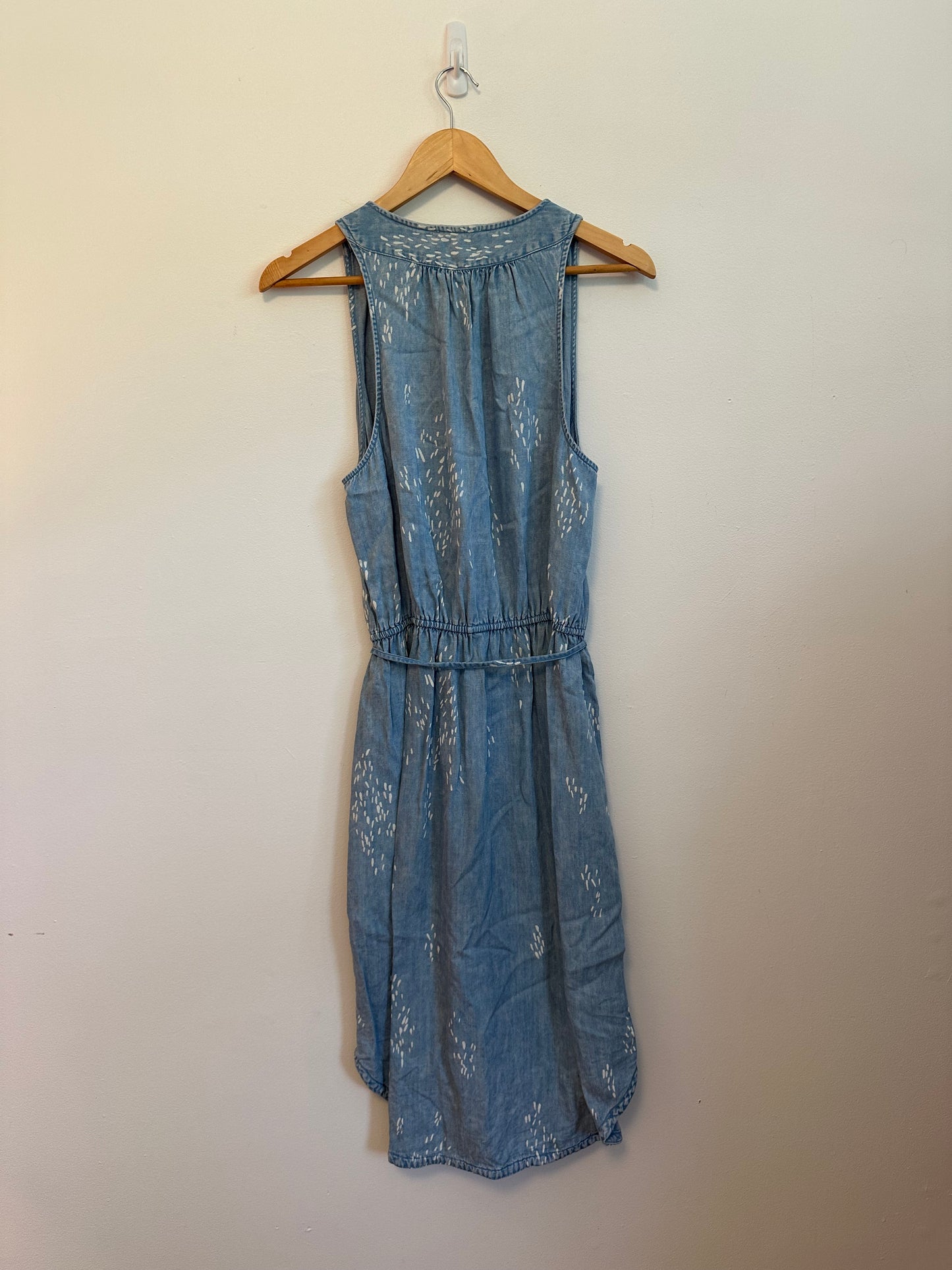 Splendid Blue Chambray Lyocell Linen Wrap Dress | Size Medium