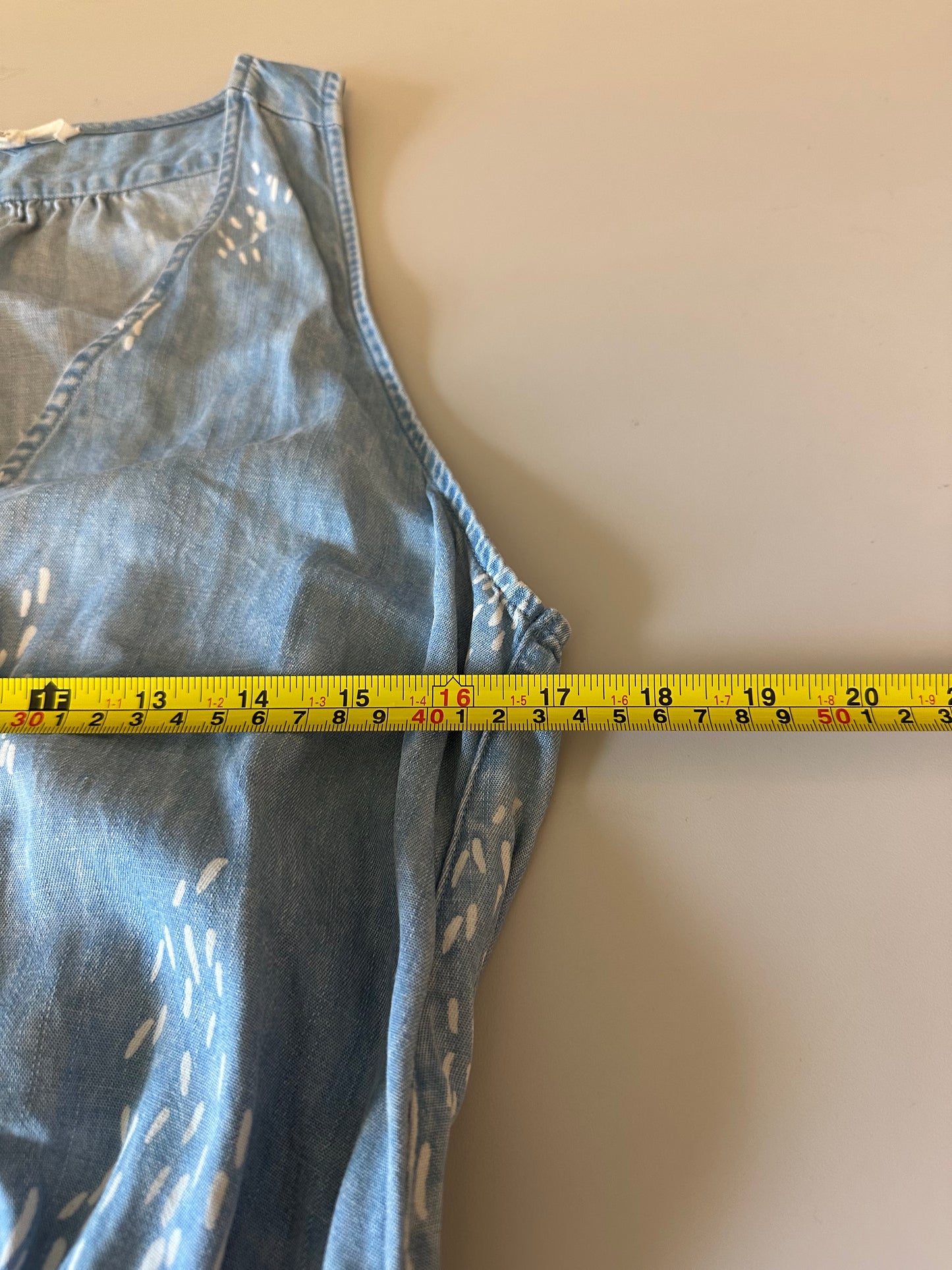 Splendid Blue Chambray Lyocell Linen Wrap Dress | Size Medium
