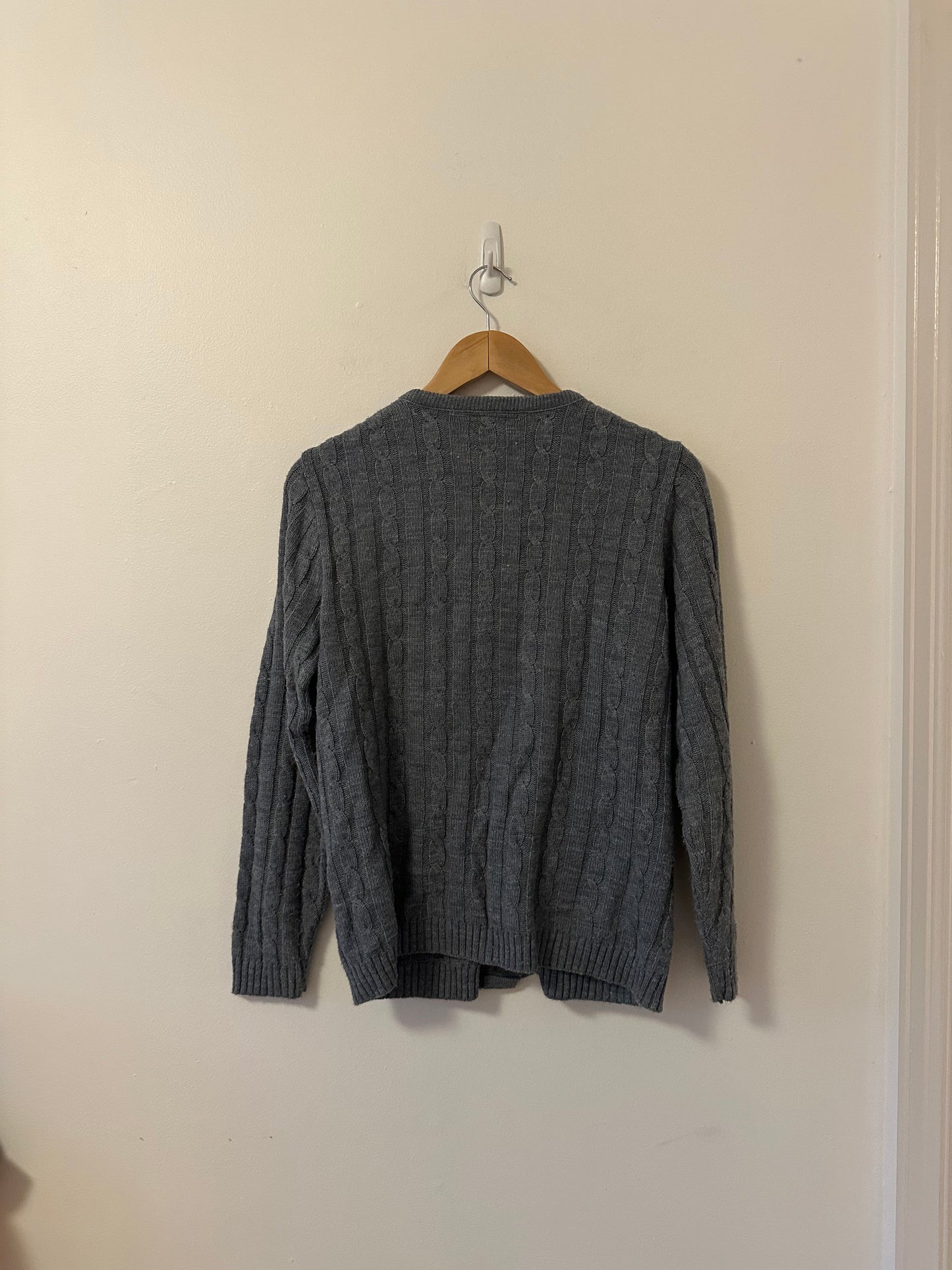 Fall River Knitting Mills Vintage Cable Knit Cardigan | Size Medium