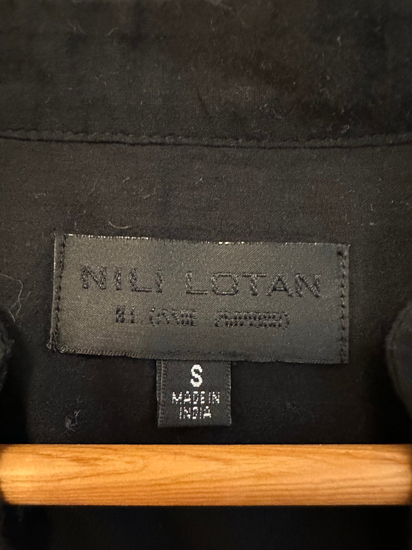 Nili Lotan Clarys Cotton Smocked Peasant Blouse in Black | Size Small