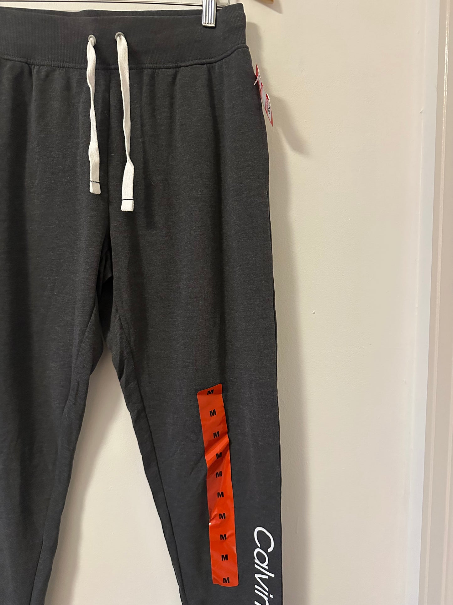 Calvin Klein NWT Charcoal Gray Logo Jogger Sweatpants | Size Medium