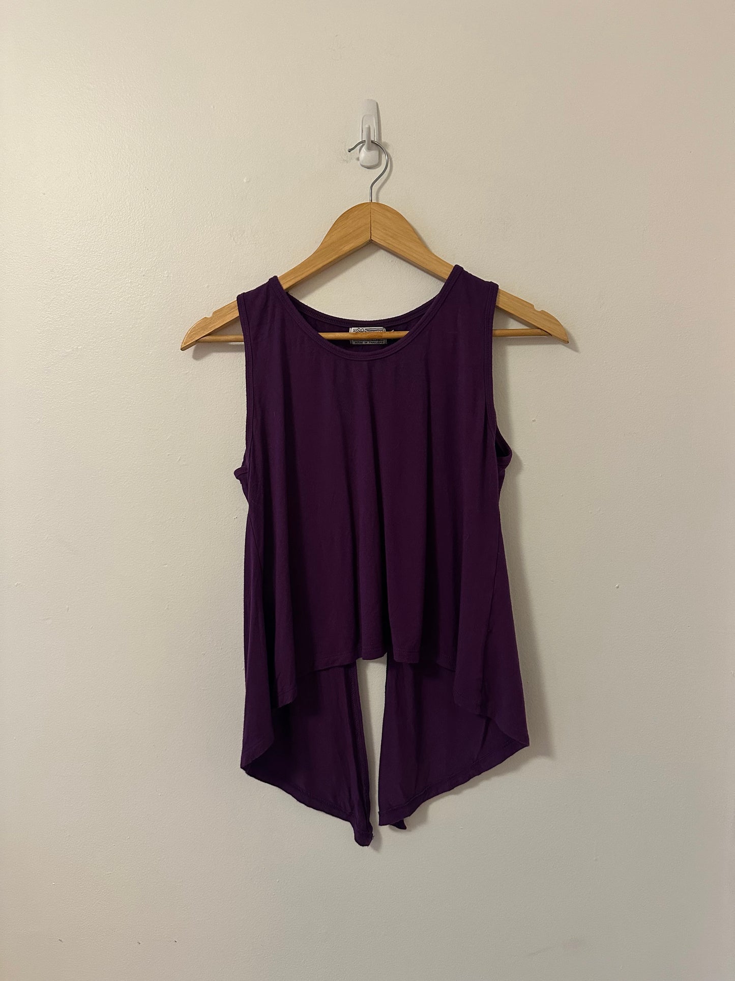 Mexicali Blues Tie Back Tank Top in Eggplant Purple | Size S/M
