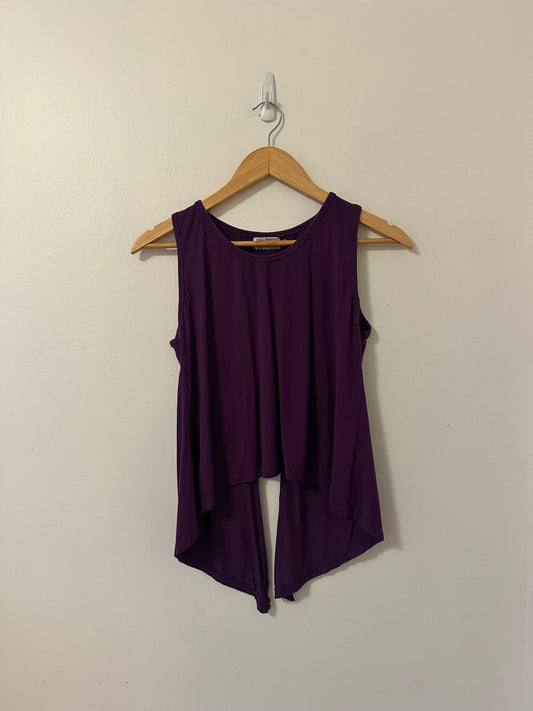 Mexicali Blues Tie Back Tank Top in Eggplant Purple | Size S/M
