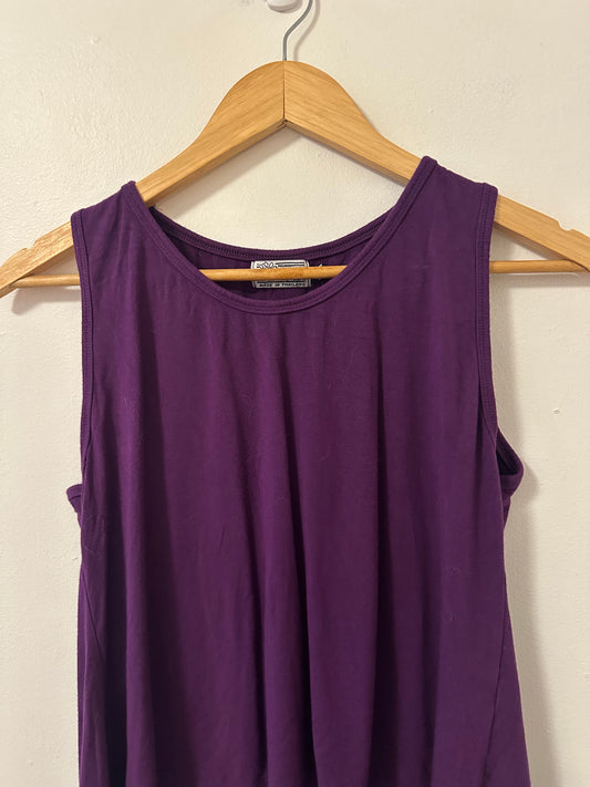 Mexicali Blues Tie Back Tank Top in Eggplant Purple | Size S/M