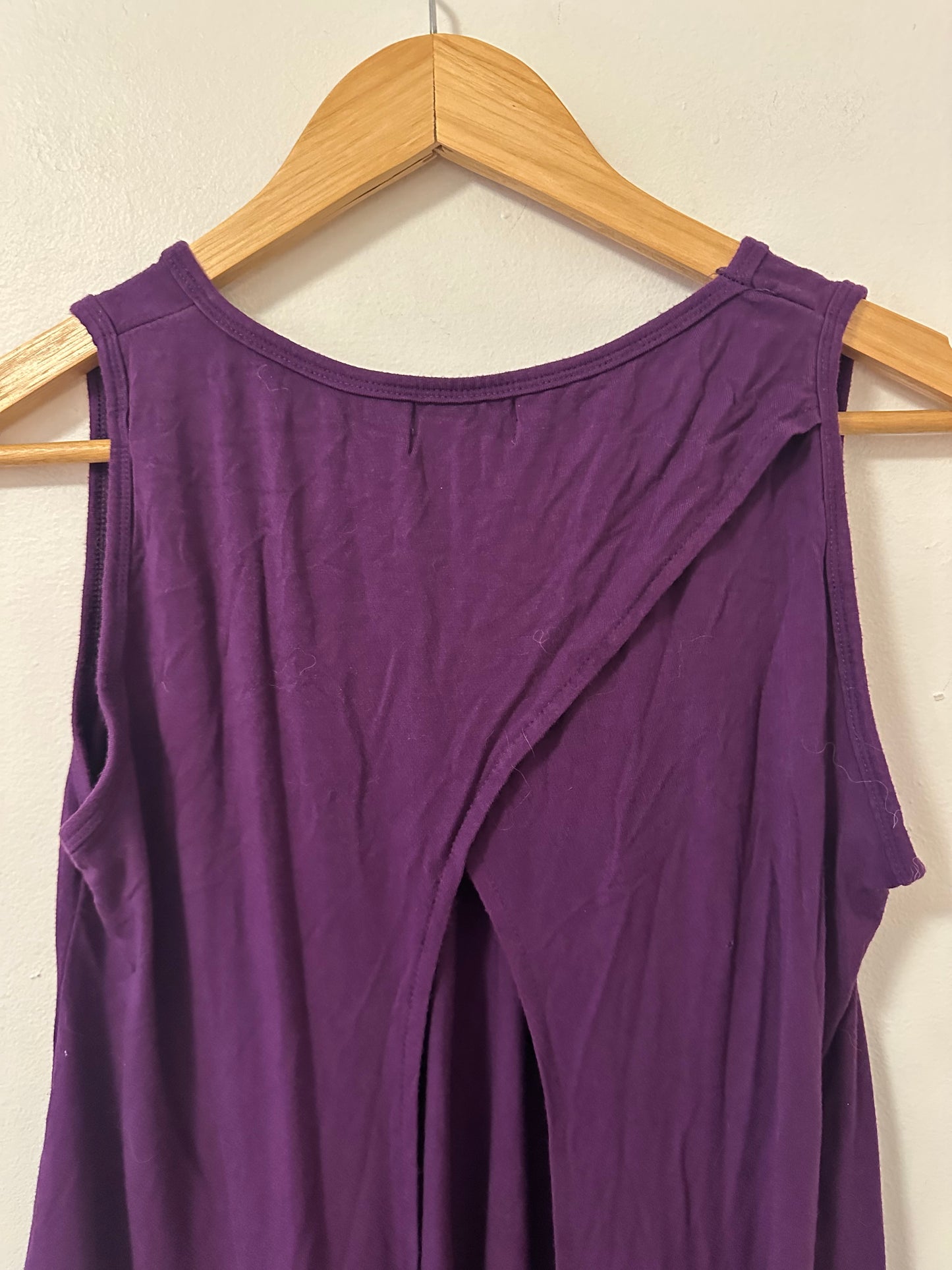 Mexicali Blues Tie Back Tank Top in Eggplant Purple | Size S/M